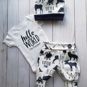 Baby boy 'hello world' outfit